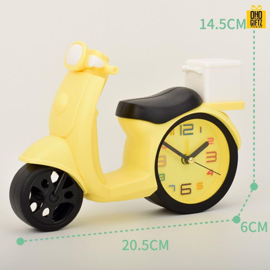 นาฬิกาปลุกรถจักรยานยนต์ สกรีนชื่อ สกรีนโลโก้ ทำเป็นของพรีเมี่ยมได้ 