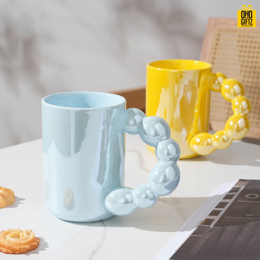 แก้วเซรามิกสีมุก สกรีนชื่อ สกรีนโลโก้ ทำเป็นของพรีเมี่ยมได้