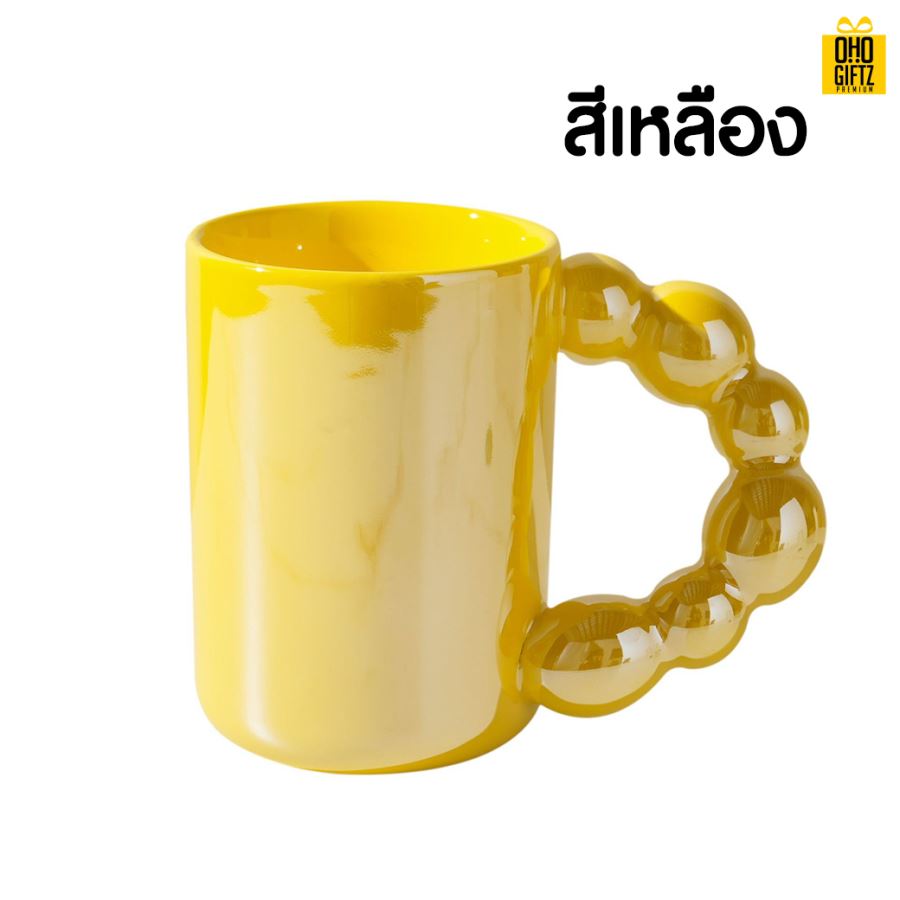 แก้วเซรามิกสีมุก สกรีนชื่อ สกรีนโลโก้ ทำเป็นของพรีเมี่ยมได้