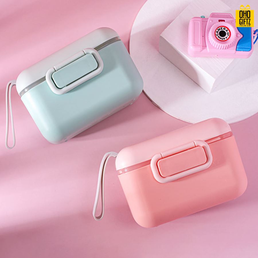 กล่องเก็บนมผง สกรีนชื่อ สกรีนโลโก้ทำเป็นของพรีเมี่ยมได้