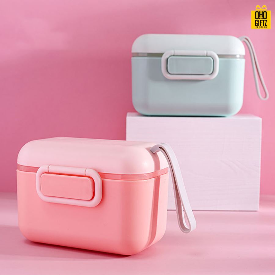 กล่องเก็บนมผง สกรีนชื่อ สกรีนโลโก้ทำเป็นของพรีเมี่ยมได้