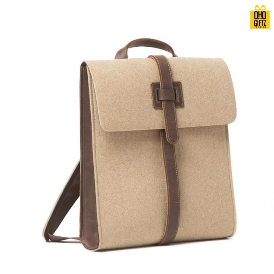 กระเป๋าเป้ผ้าสักกะหลาด สกรีนโลโก้  ทำเป็นของพรีเมี่ยม