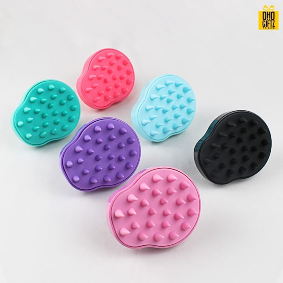 แปรงใส่แชมพูซิลิโคน สกรีนโลโก้ ทำเป็นของพรีเมี่ยมได้