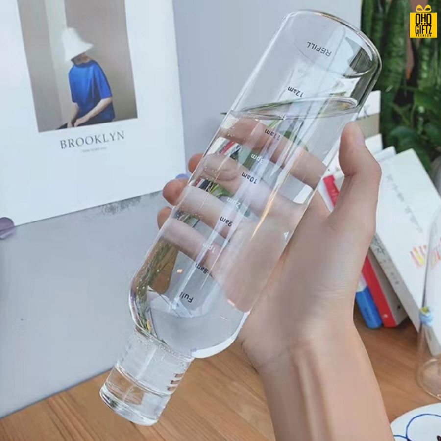 ขวดแก้วใส สกรีนชื่อ โลโก้ฟรี  ทำเป็นของพรีเมี่ยมได้