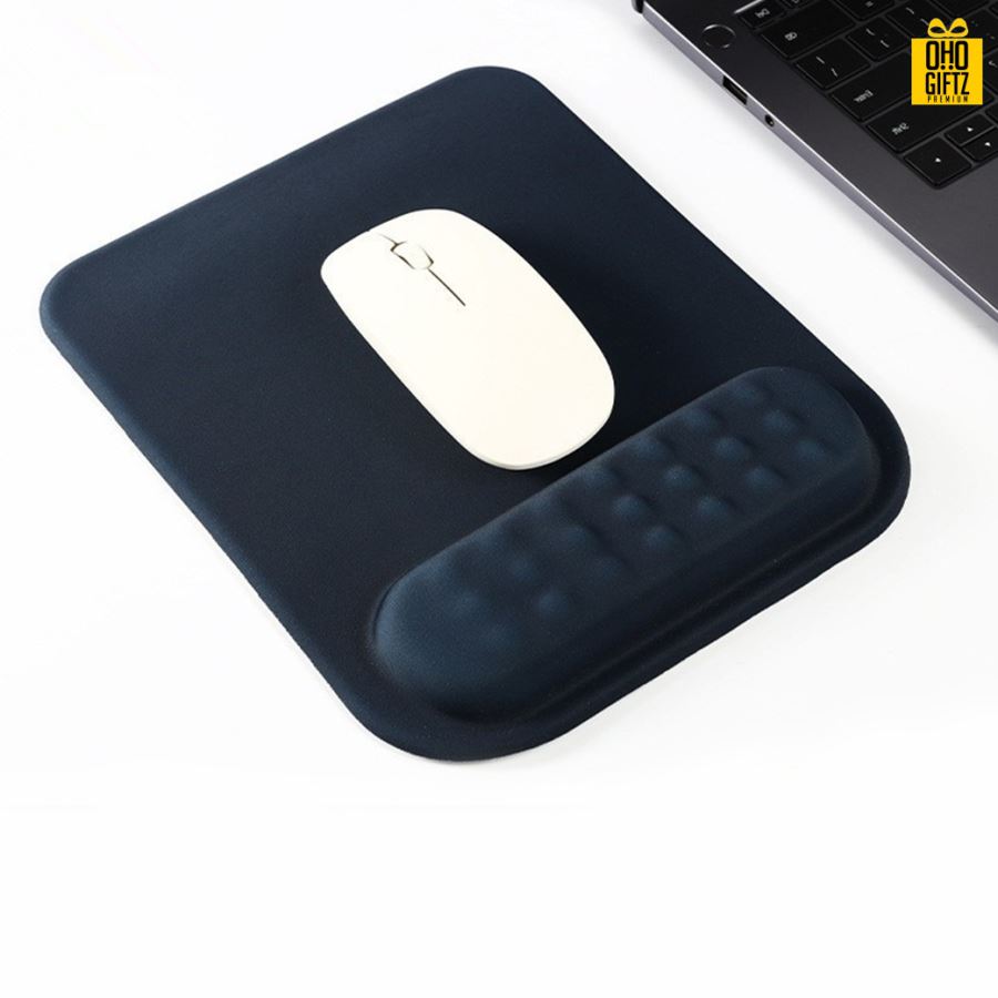 แผ่นรองเมาส์มีที่วางข้อมือ สกรีนชื่อ สกรีนโลโก้ ทำเป็นของพรีเมี่ยมได้
