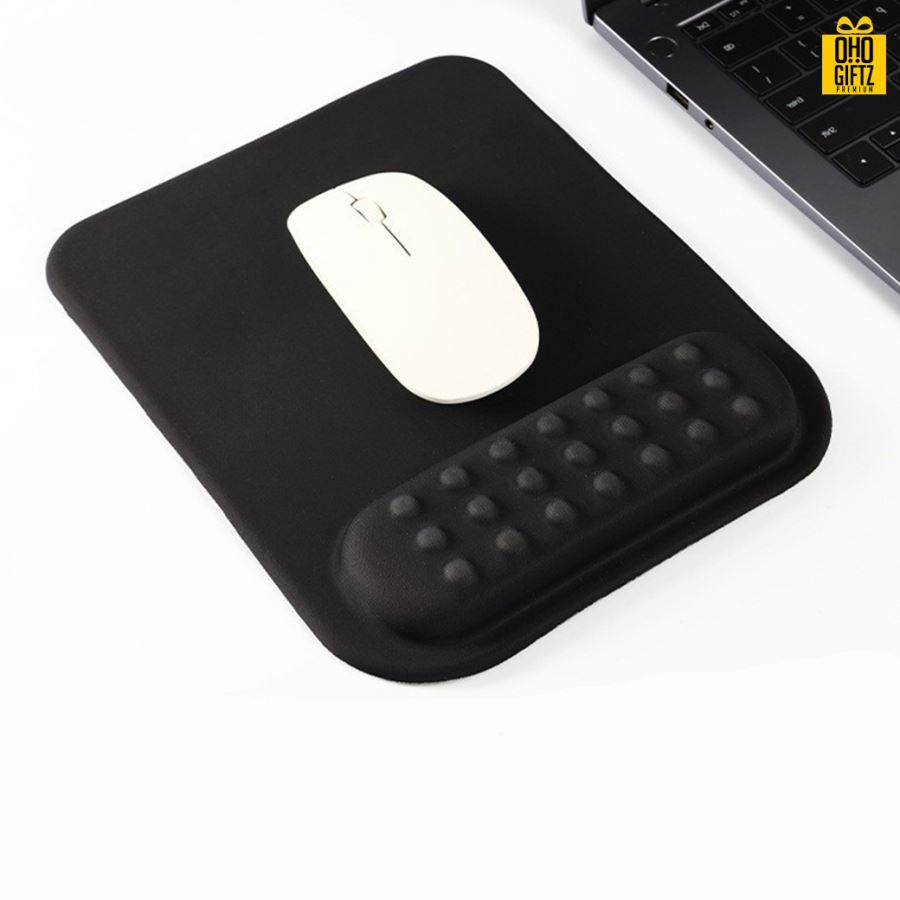 แผ่นรองเมาส์มีที่วางข้อมือ สกรีนชื่อ สกรีนโลโก้ ทำเป็นของพรีเมี่ยมได้