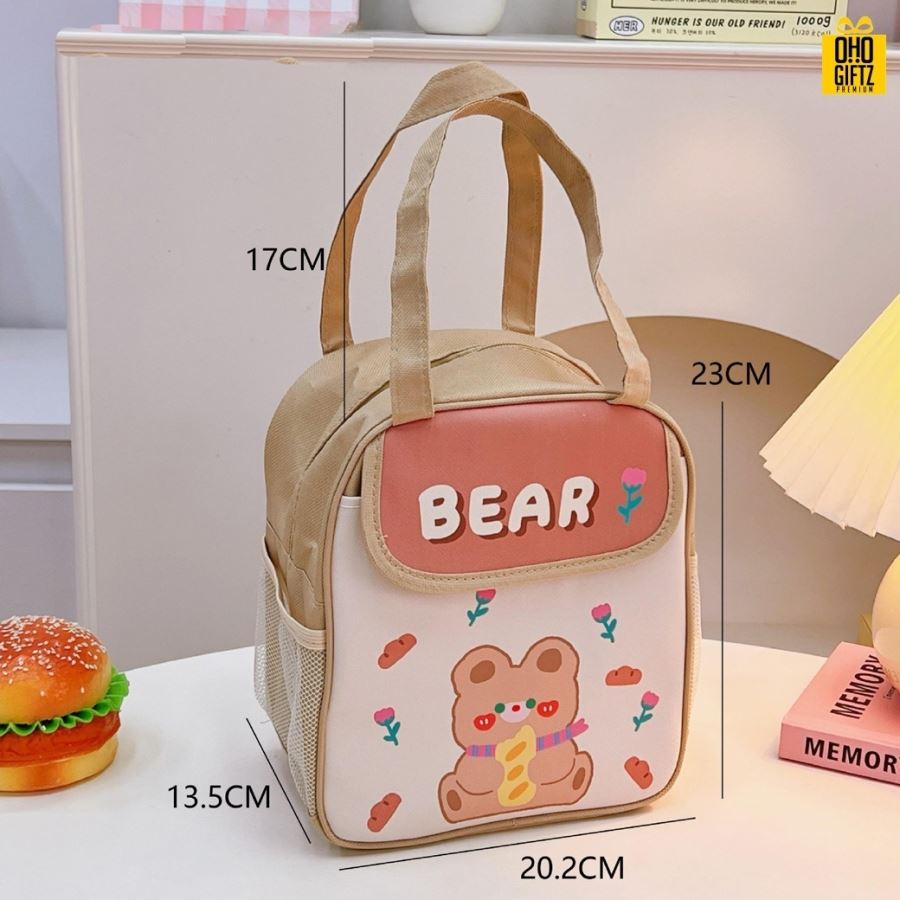 กระเป๋าลายหมีเก็บอุณหภูมิ สกรีนโลโก้  ทำเป็นของพรีเมี่ยม