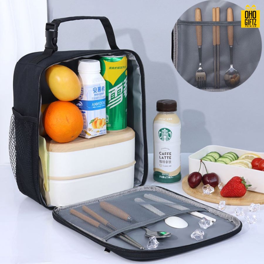 กระเป๋าใส่กล่องข้าวเก็บอุณหภูมิ สกรีนโลโก้  ทำเป็นของพรีเมี่ยม