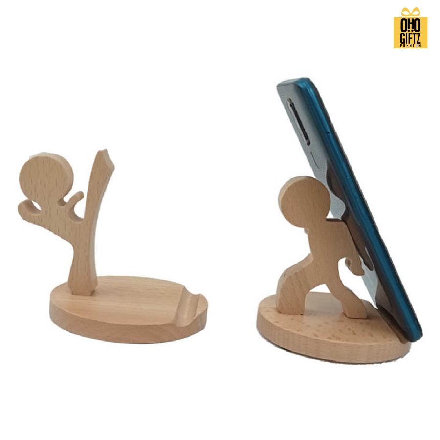 ที่วางโทรศัพท์มือถือไม้ สกรีนโลโก้ ทำเป็นของพรีเมี่ยมได้