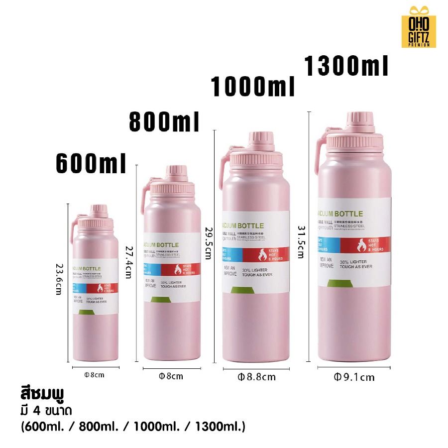 กระบอกน้ำสแตนเลสฝาล็อคอย่างดี สกรีนโลโก้ ทำเป็นของพรีเมี่ยมได้