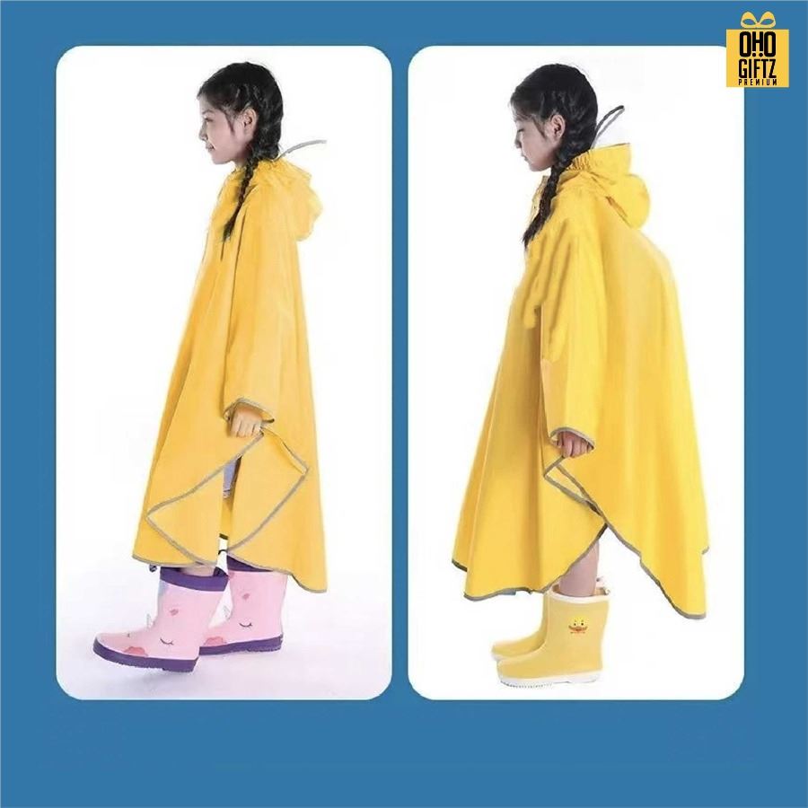 เสื้อกันฝนเด็กแบบคลุมตัว สกรีนชื่อ สกรีนโลโก้ทำเป็นของพรีเมี่ยมได้