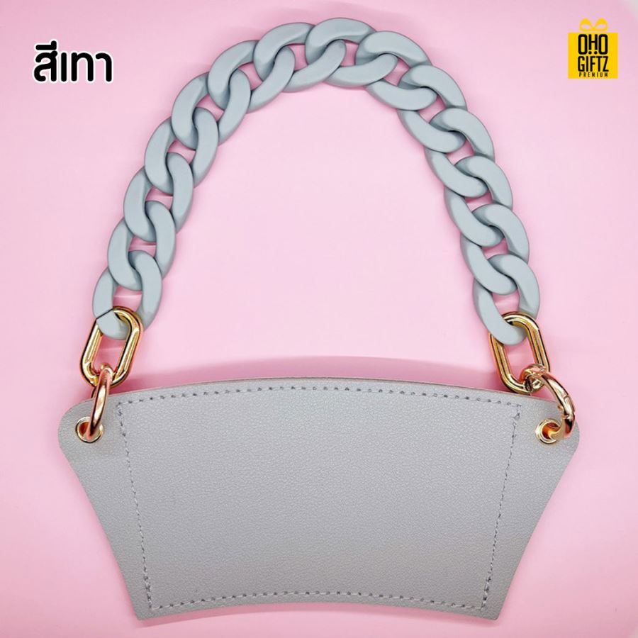 ปลอกหุ้มแก้วน้ำ หนัง PU สกรีนโลโก้  ทำเป็นของพรีเมี่ยมได้ 