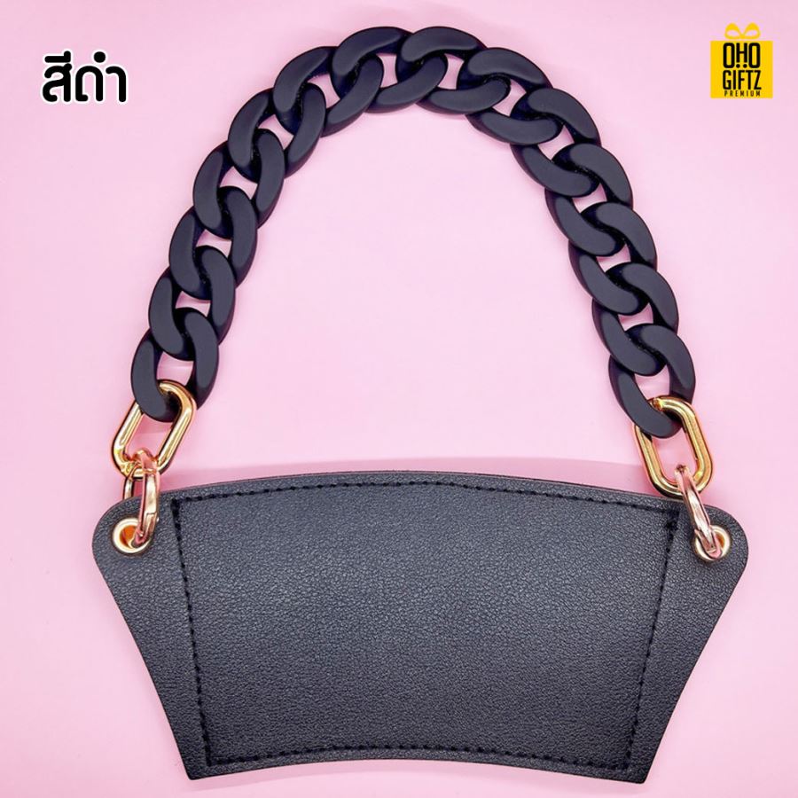 ปลอกหุ้มแก้วน้ำ หนัง PU สกรีนโลโก้  ทำเป็นของพรีเมี่ยมได้ 