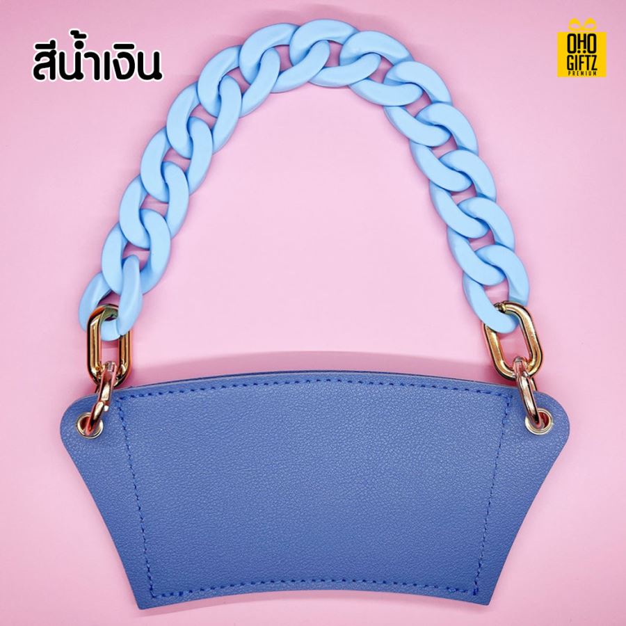 ปลอกหุ้มแก้วน้ำ หนัง PU สกรีนโลโก้  ทำเป็นของพรีเมี่ยมได้ 