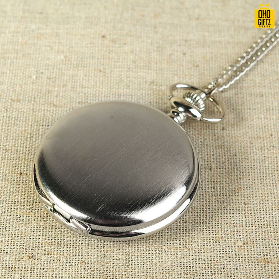 สร้อยคอนาฬิกาพ็อกเก็ตสไตล์วินเทจ สามารถยิงเลเซอร์โลโก้ ทำเป็นของพรีเมี่ยม ของชำร่วยได้