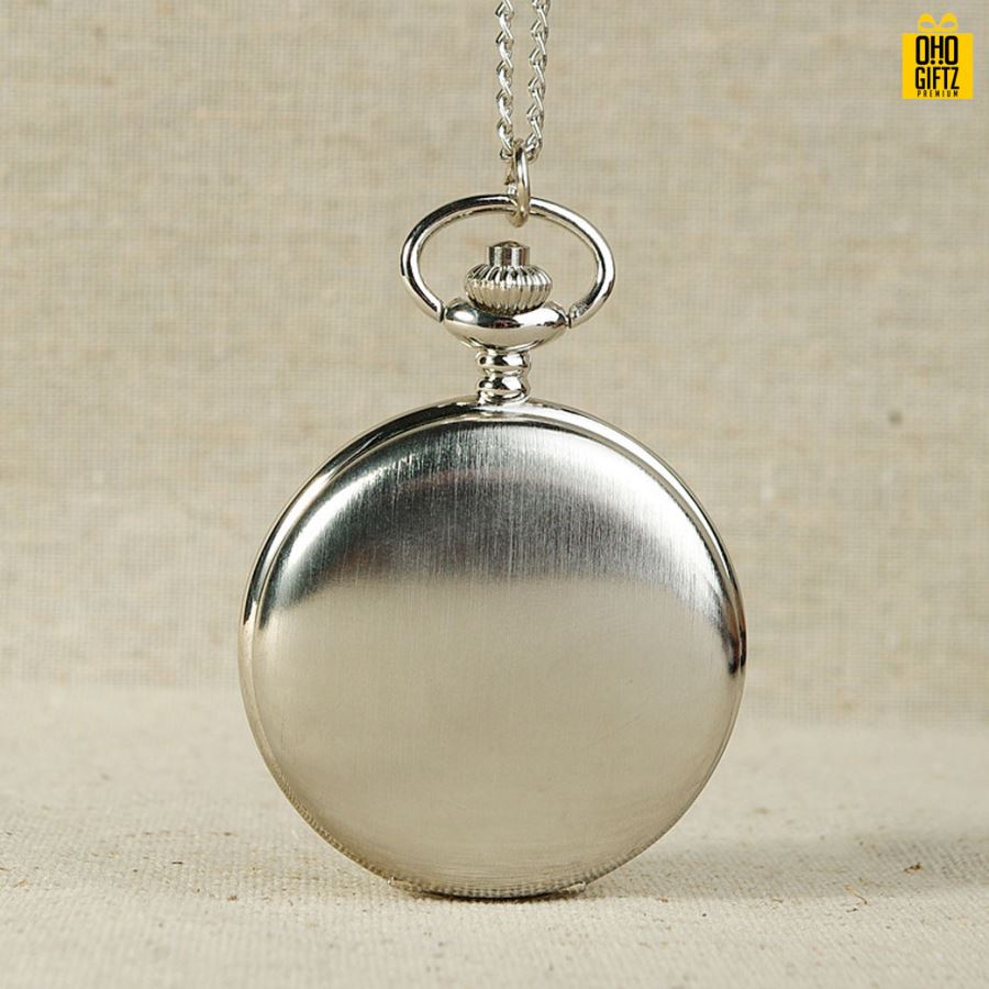 สร้อยคอนาฬิกาพ็อกเก็ตสไตล์วินเทจ สามารถยิงเลเซอร์โลโก้ ทำเป็นของพรีเมี่ยม ของชำร่วยได้