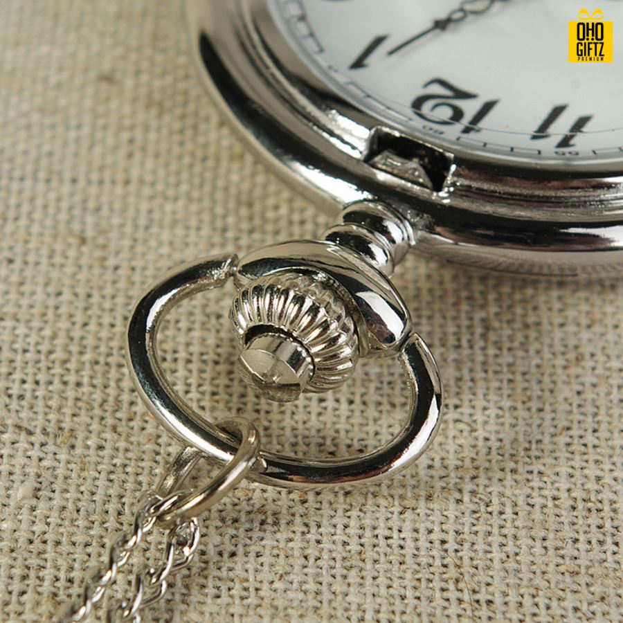 สร้อยคอนาฬิกาพ็อกเก็ตสไตล์วินเทจ สามารถยิงเลเซอร์โลโก้ ทำเป็นของพรีเมี่ยม ของชำร่วยได้