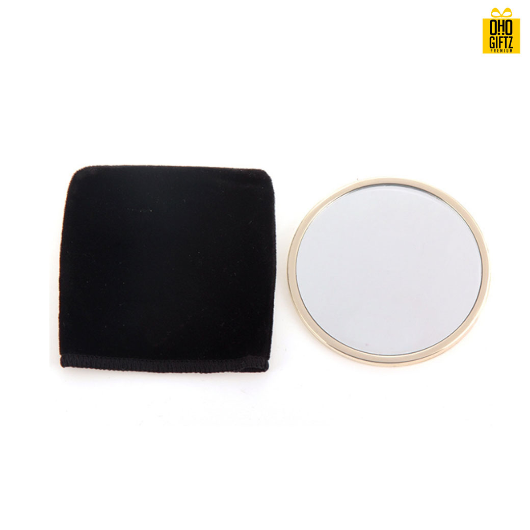 กระจกขนาดพกพา สกรีนชื่อ สกรีนโลโก้  ทำเป็นของพรีเมี่ยมได้