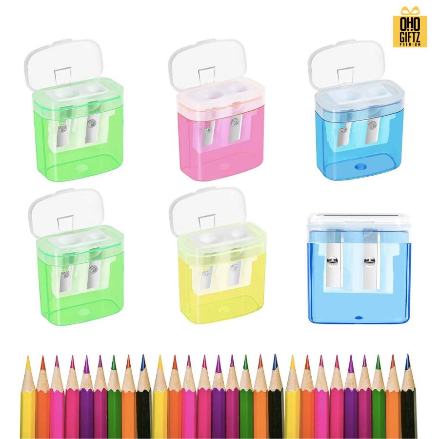 กบเหลาดินสอแบบ 2 ช่องเหลา สกรีนโลโก้ ทำเป็นของพรีเมี่ยมได้