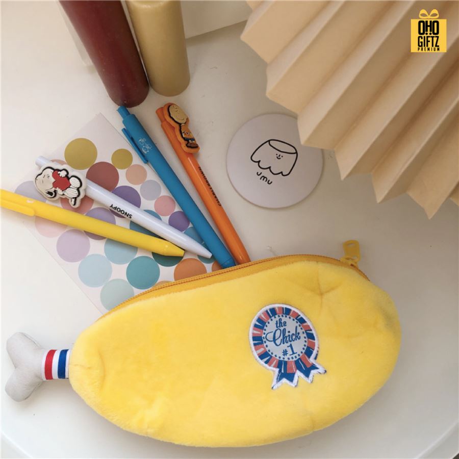 กระเป๋าดินสอกล้วยและขาไก่ สกรีนโลโก้ ทำเป็นของพรีเมี่ยม