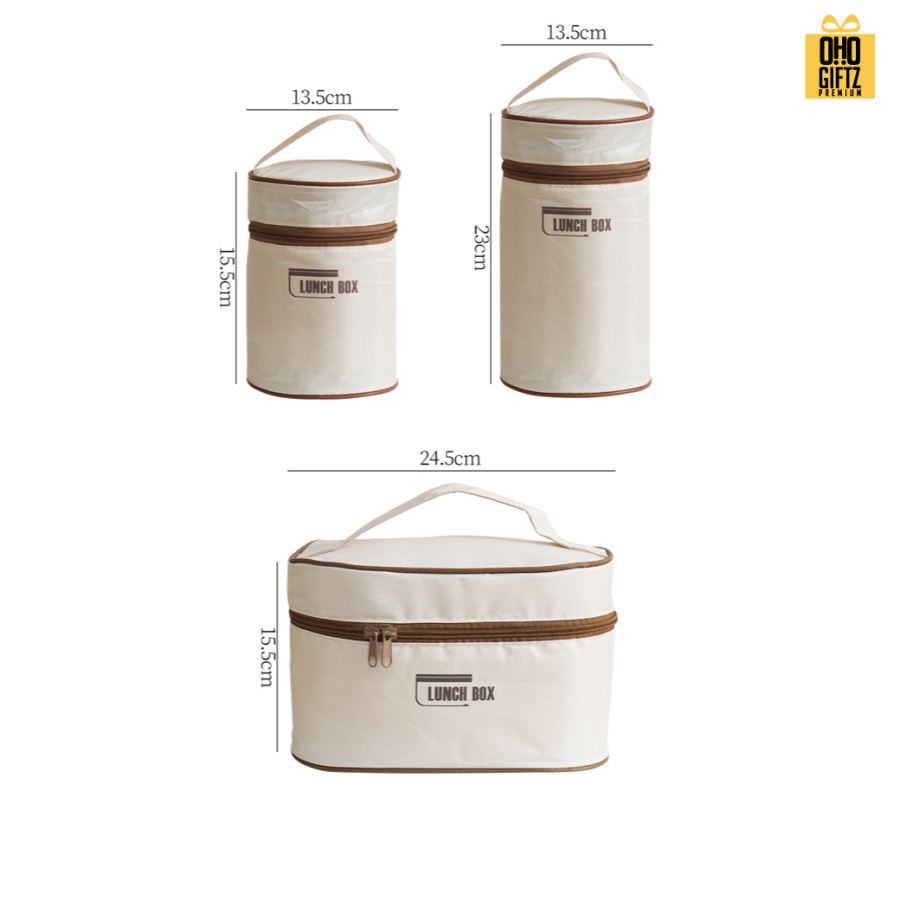 กระเป๋าใส่ปิ่นโตอาหารเก็บอุณหภูมิ สกรีนโลโก้ ทำเป็นของพรีเมี่ยม