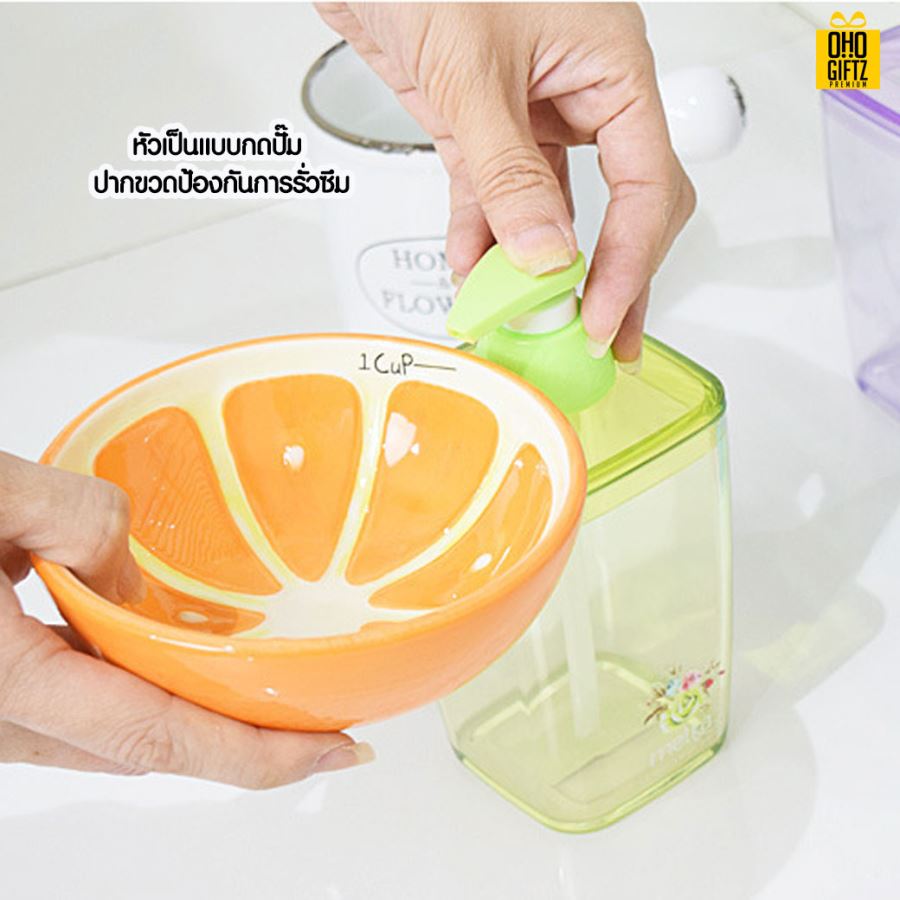 ขวดปั้มพลาสติกใส่เจล สกรีนโลโก้ ทำเป็นของพรีเมี่ยมได้