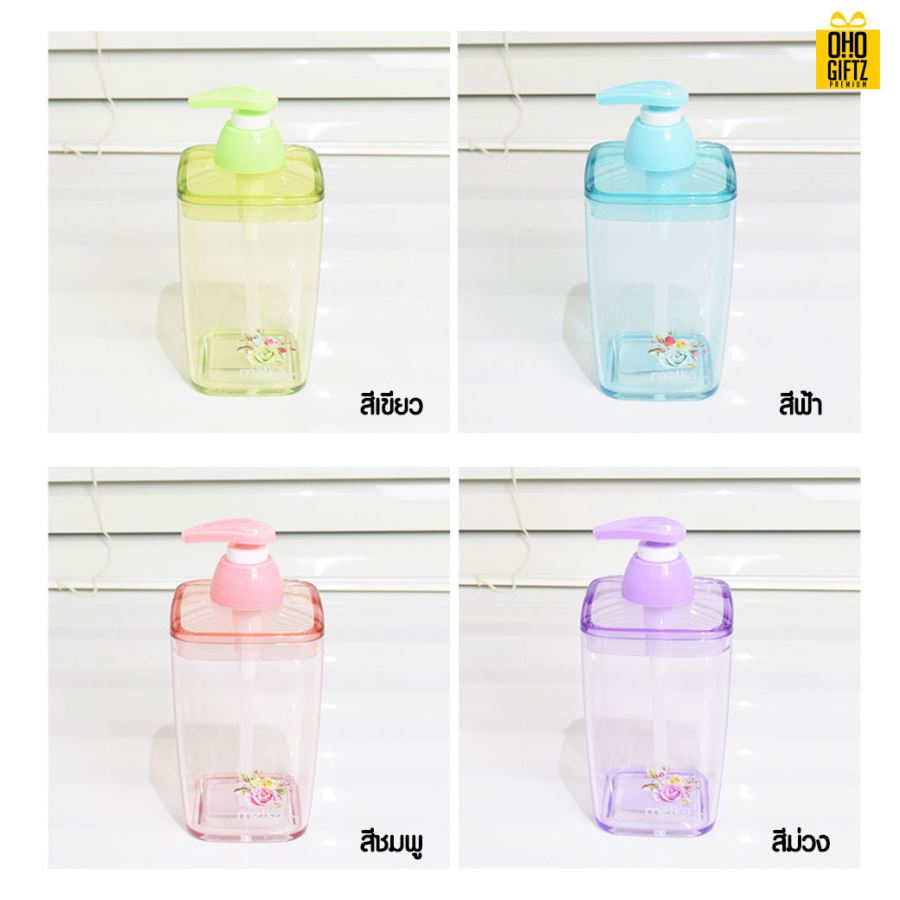 ขวดปั้มพลาสติกใส่เจล สกรีนโลโก้ ทำเป็นของพรีเมี่ยมได้