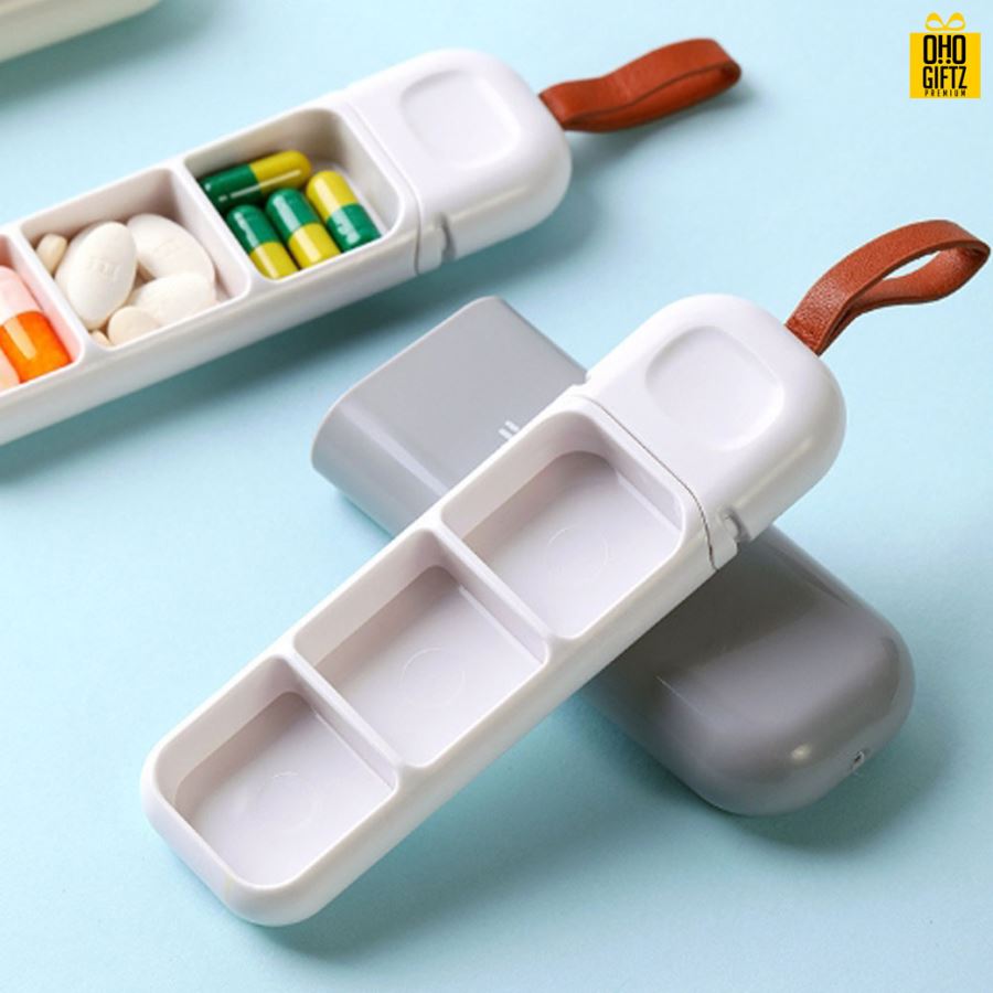 กล่องเก็บยาแบบพกพา สกรีนชื่อ สกรีนโลโก้ ทำเป็นของพรีเมี่ยมได้