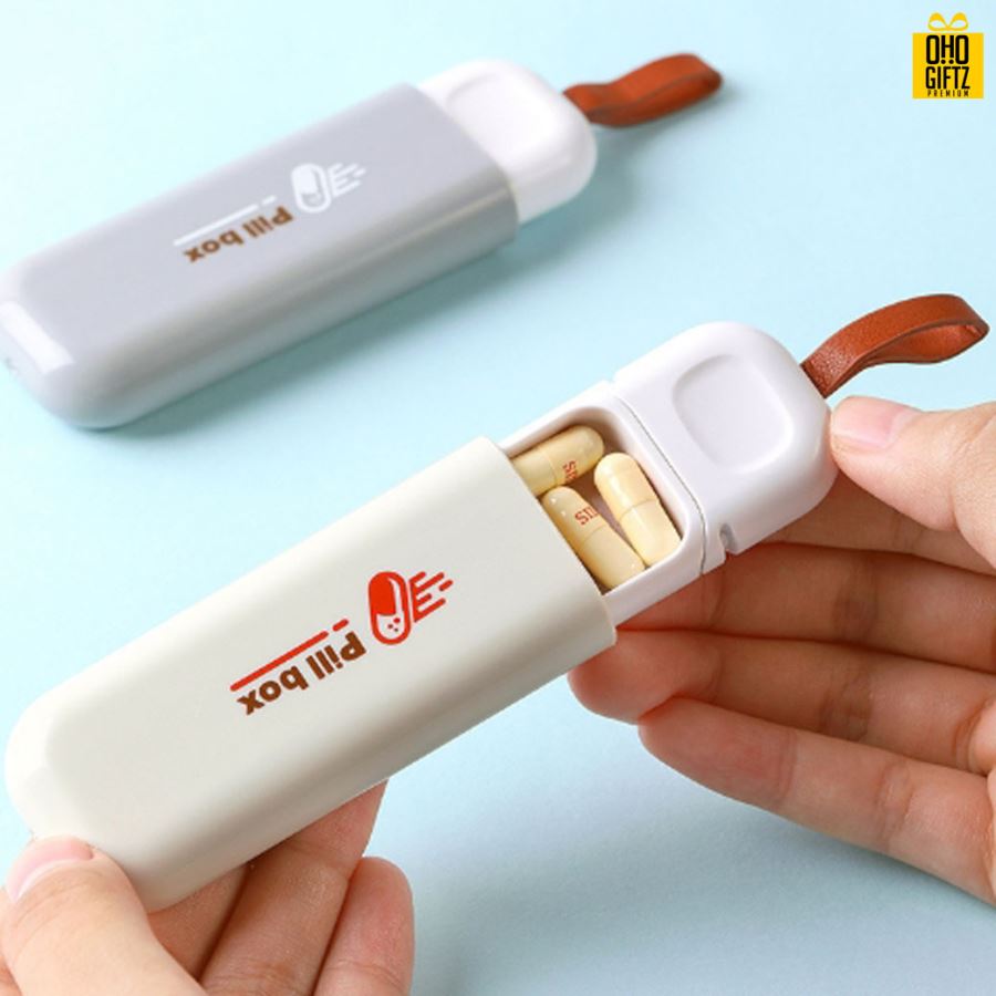 กล่องเก็บยาแบบพกพา สกรีนชื่อ สกรีนโลโก้ ทำเป็นของพรีเมี่ยมได้