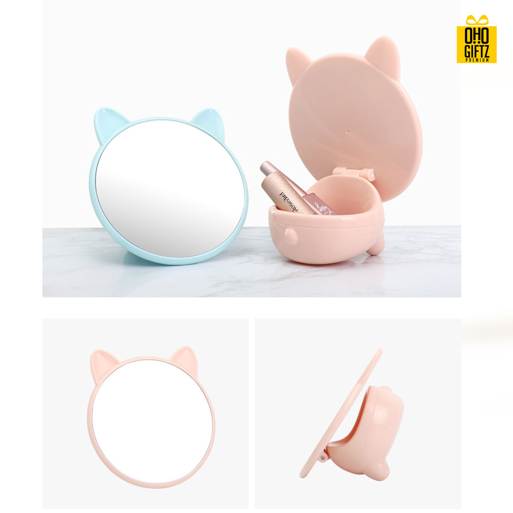 กระจกหูน้องแมว สกรีนชื่อ สกรีนโลโก้  ทำเป็นของพรีเมี่ยมได้