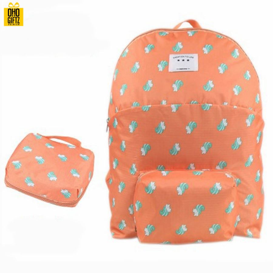 กระเป๋าเป้ลายสัตว์พับได้ สกรีนโลโก้ ทำเป็นสินค้าพรีเมี่ยม ของที่ระลึก ของชำร่วย