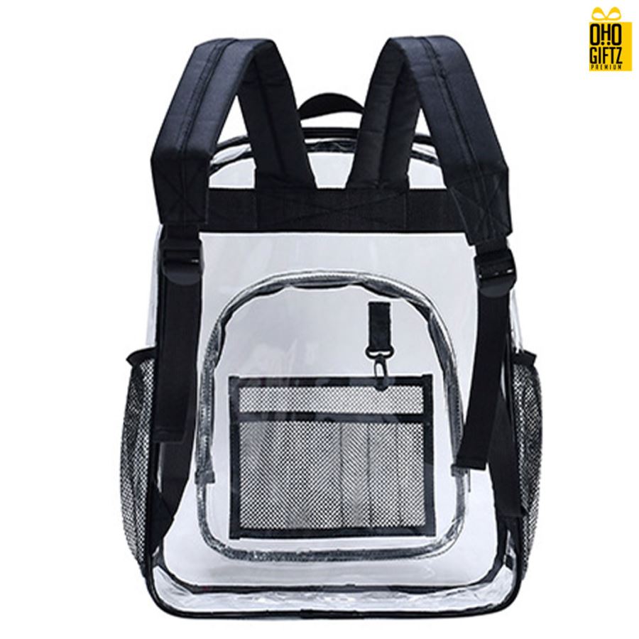 กระเป๋าเป้ใสกันน้ำ PVC สกรีนโลโก้ ทำเป็นของพรีเมี่ยม