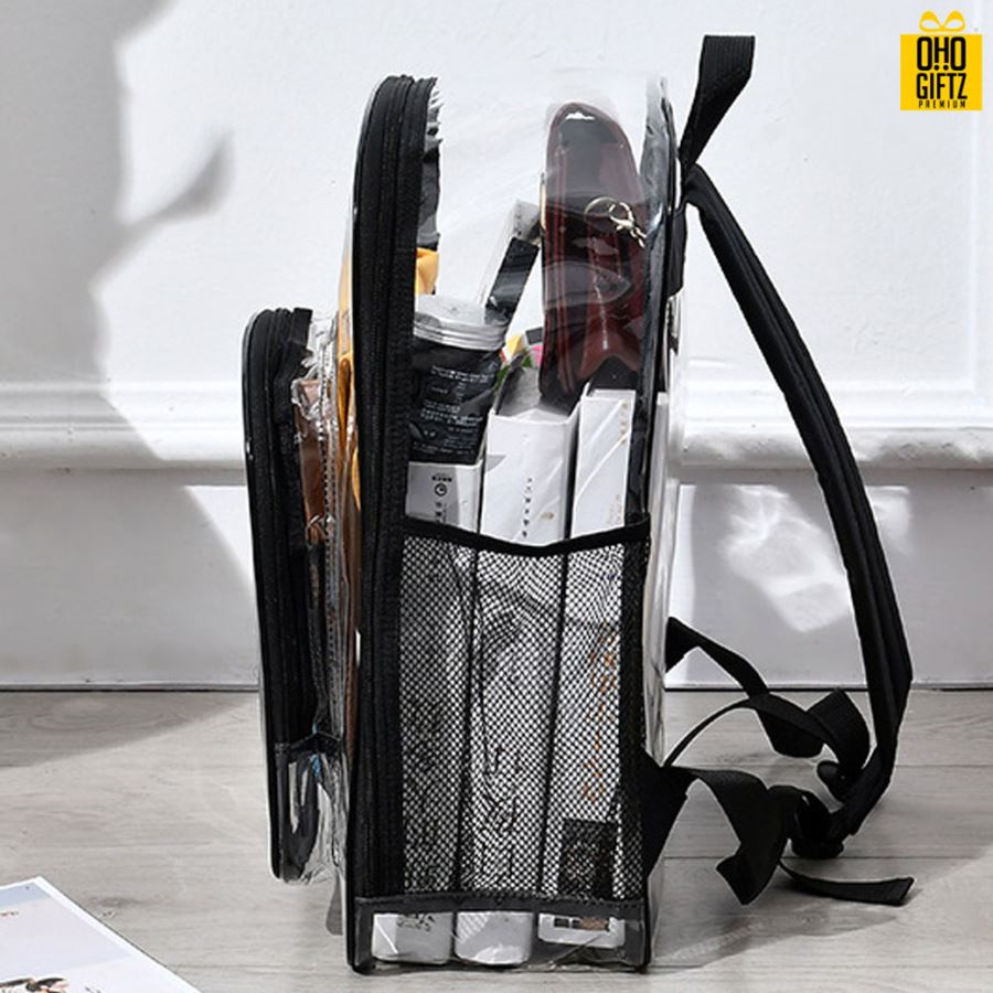 กระเป๋าเป้ใสกันน้ำ PVC สกรีนโลโก้ ทำเป็นของพรีเมี่ยม