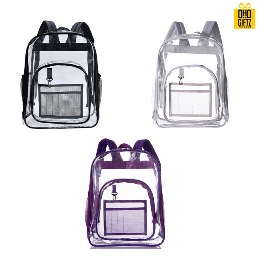 กระเป๋าเป้ใสกันน้ำ PVC สกรีนโลโก้ ทำเป็นของพรีเมี่ยม
