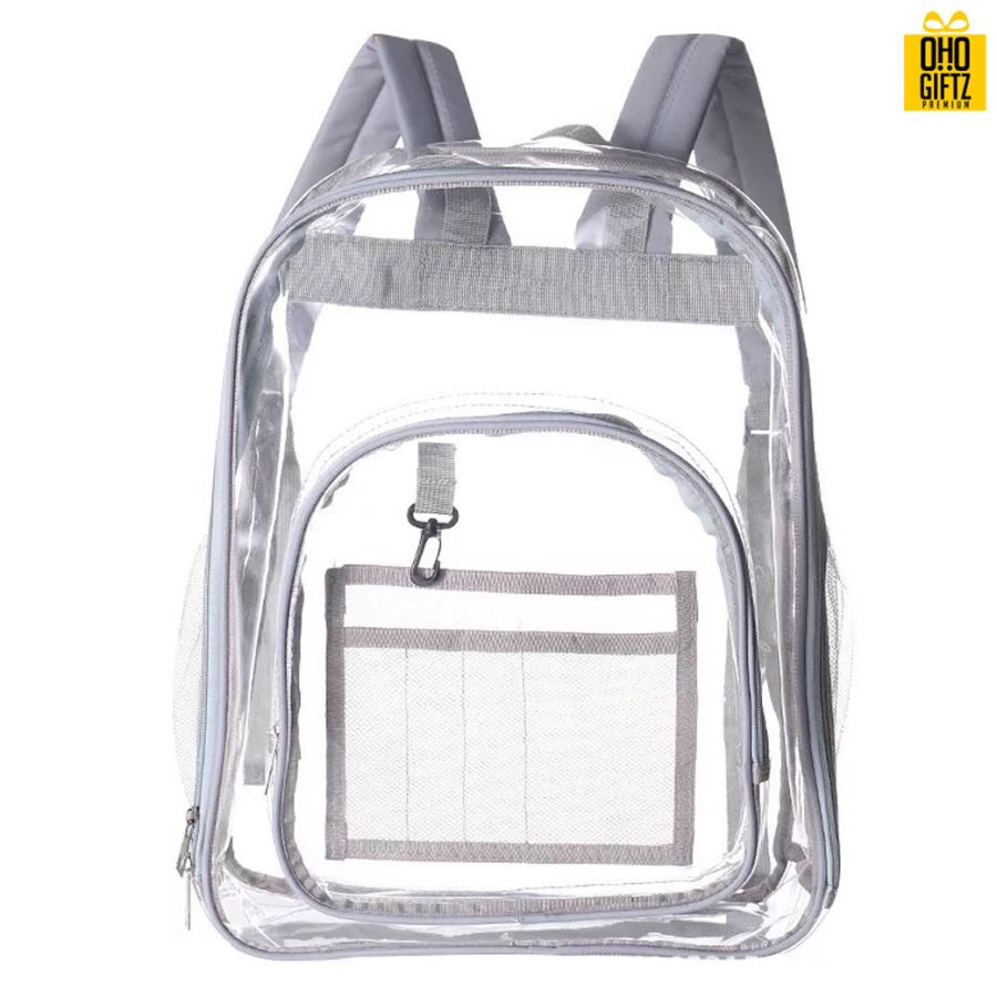 กระเป๋าเป้ใสกันน้ำ PVC สกรีนโลโก้ ทำเป็นของพรีเมี่ยม
