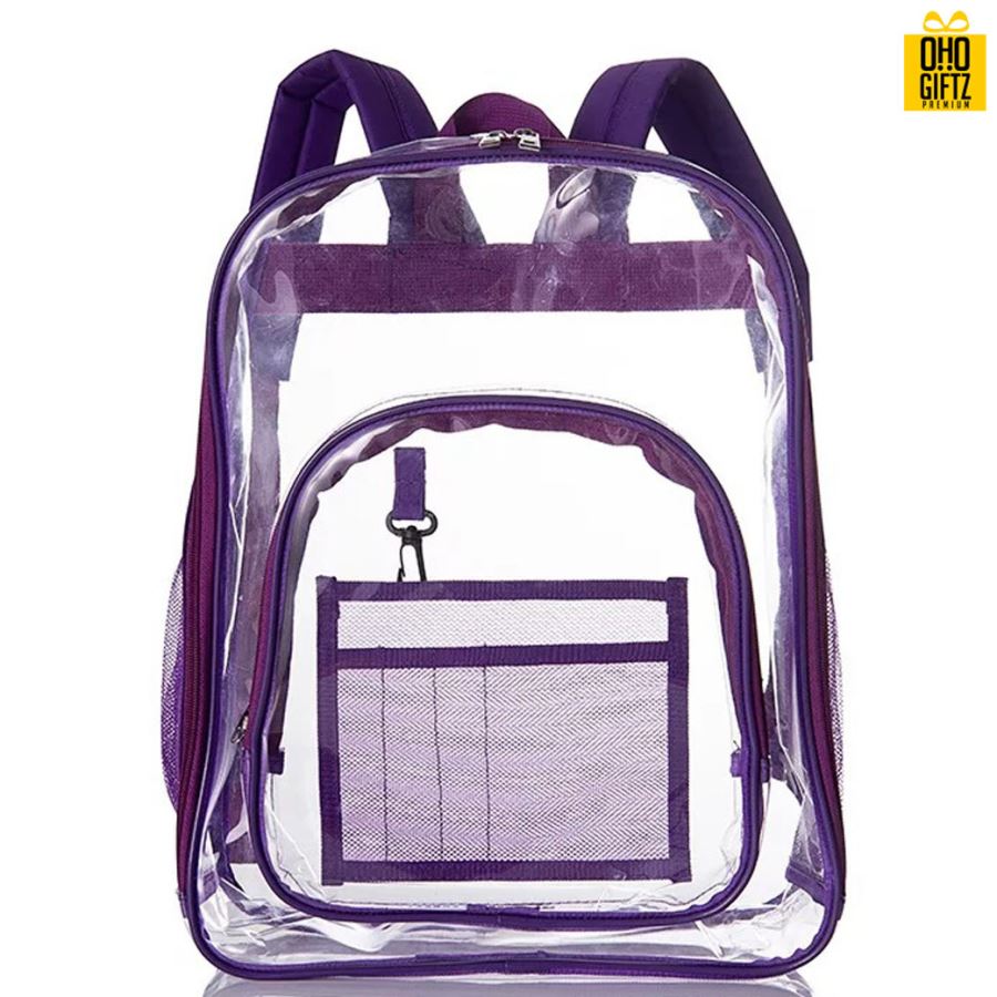กระเป๋าเป้ใสกันน้ำ PVC สกรีนโลโก้ ทำเป็นของพรีเมี่ยม