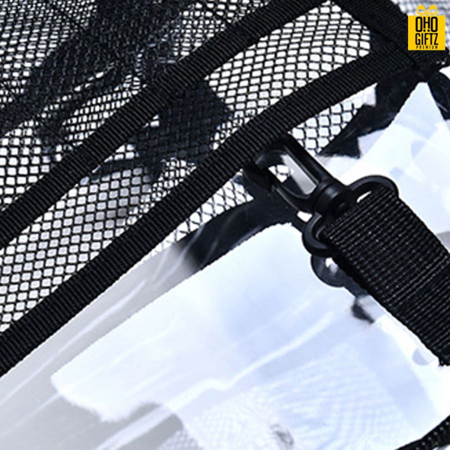 กระเป๋าเป้ใสกันน้ำ PVC สกรีนโลโก้ ทำเป็นของพรีเมี่ยม