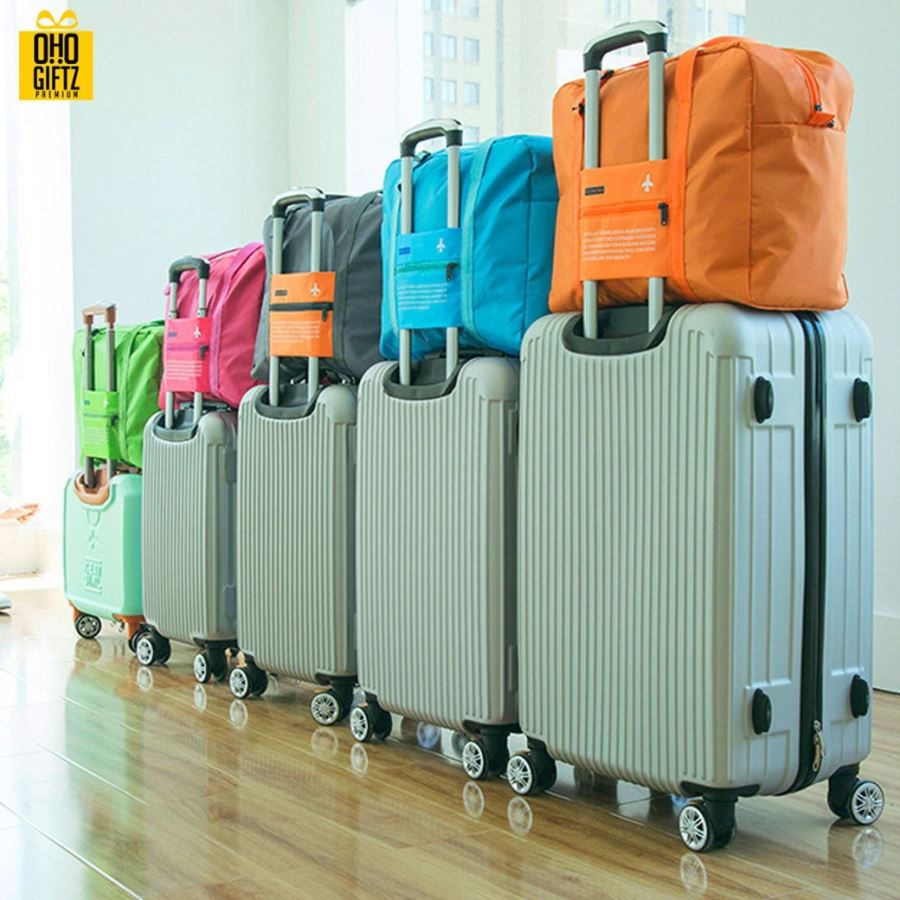 กระเป๋าเดินทางพับเก็บได้ สกรีนโลโก้ฟรี1สี1จุด!! ทำเป็นของพรีเมี่ยมได้