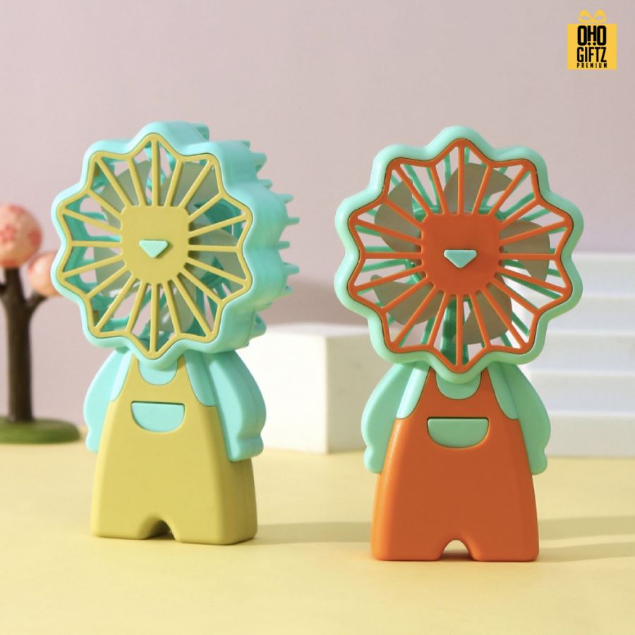 พัดลมหัวสิงโตชาร์จ USB สกรีนโลโก้ ทำเป็นของพรีเมี่ยม