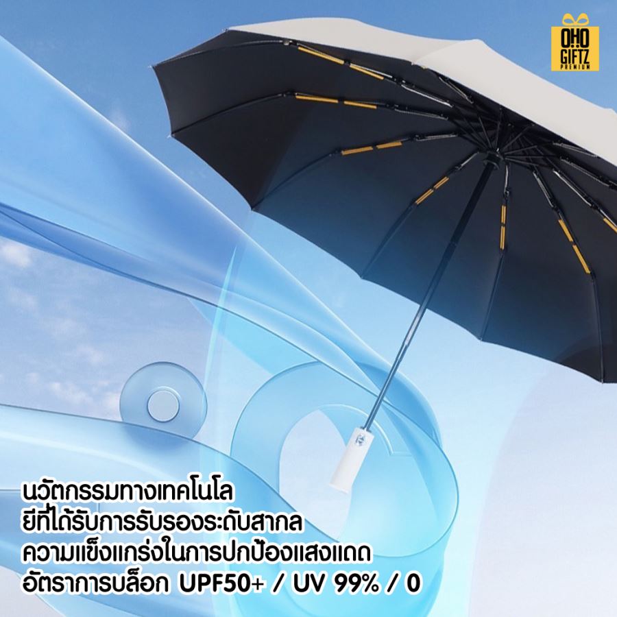 ร่มเปิดอัตโนมัติแข็งแรงมาก 12 ก้านคู่ สกรีนโลโก้ ทำเป็นสินค้าพรีเมี่ยม 