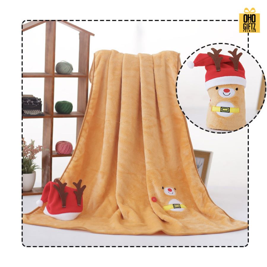 ผ้าห่มX'mas สกรีนโลโก้ ทำเป็นของพรีเมี่ยมได้