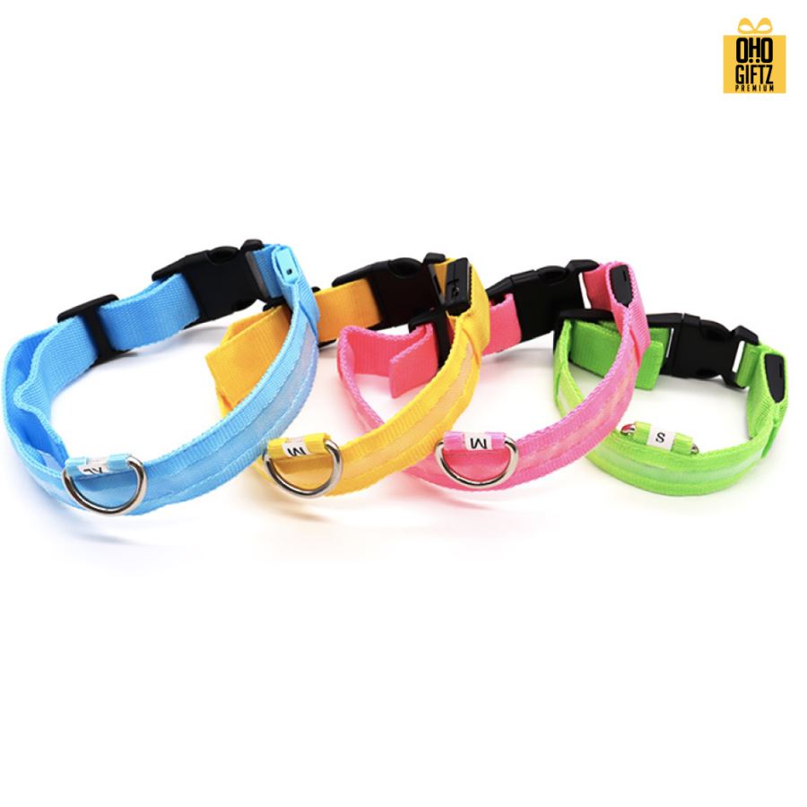 ปลอกคอสัตว์เลี้ยง LED ปลอดภัยในยามค่ำคืน สกรีนโลโก้ ทำเป็นของพรีเมี่ยม