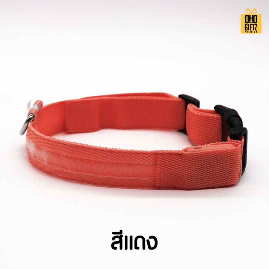 ปลอกคอสัตว์เลี้ยง LED ปลอดภัยในยามค่ำคืน สกรีนโลโก้ ทำเป็นของพรีเมี่ยม