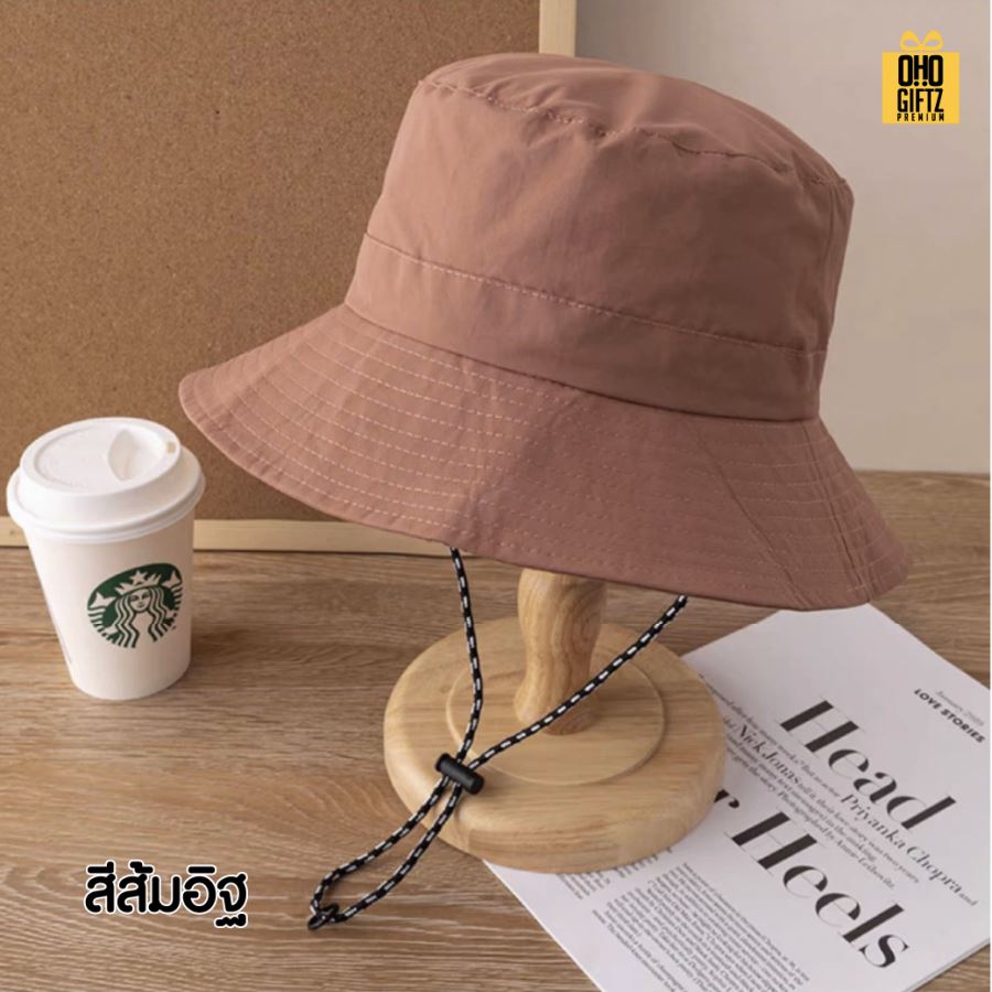 หมวกเดินป่าท่องเที่ยวพับเก็บได้ สกรีนโลโก้ ทำเป็นของพรีเมี่ยม ของที่ระลึกได้