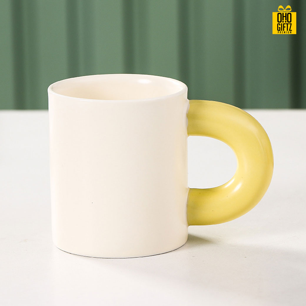 แก้วเซรามิกหูจับหนา สกรีนชื่อ สกรีนโลโก้ ทำเป็นของพรีเมี่ยมได้