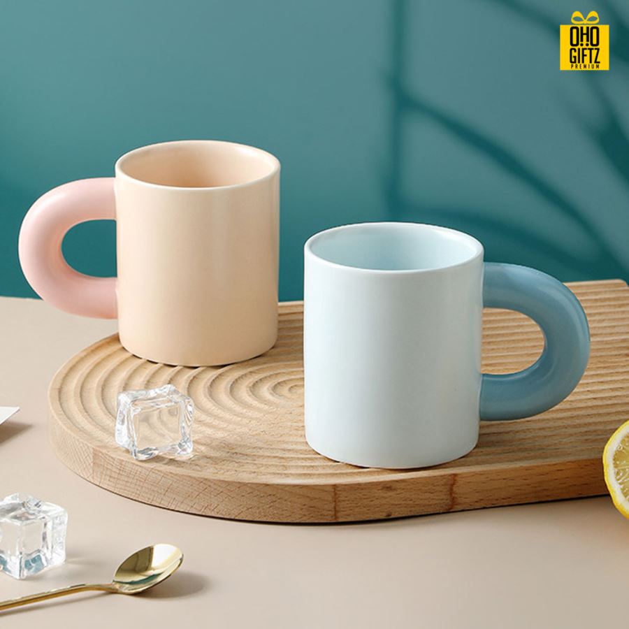 แก้วเซรามิกหูจับหนา สกรีนชื่อ สกรีนโลโก้ ทำเป็นของพรีเมี่ยมได้