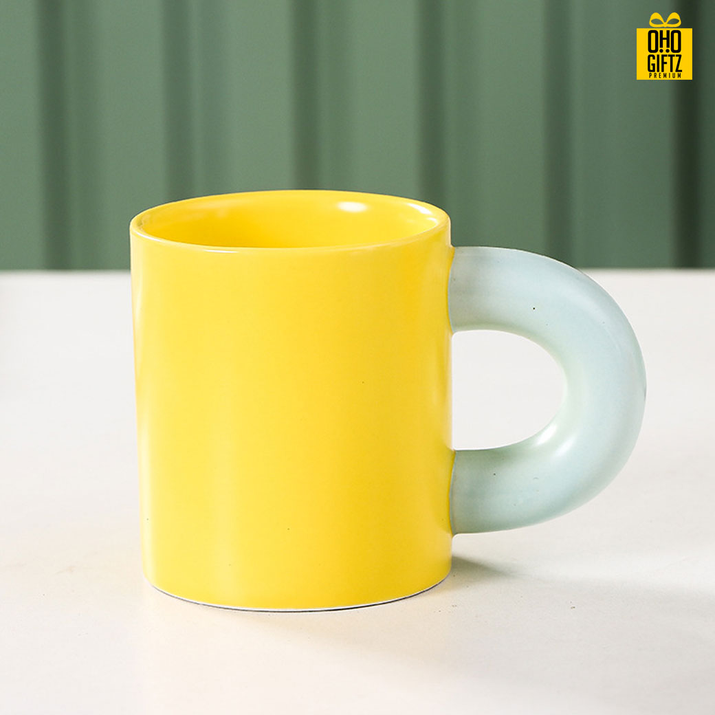 แก้วเซรามิกหูจับหนา สกรีนชื่อ สกรีนโลโก้ ทำเป็นของพรีเมี่ยมได้