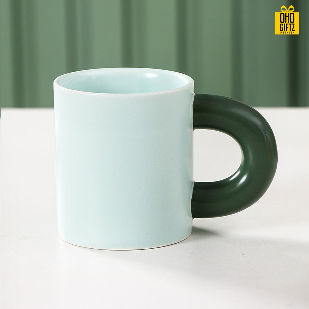 แก้วเซรามิกหูจับหนา สกรีนชื่อ สกรีนโลโก้ ทำเป็นของพรีเมี่ยมได้