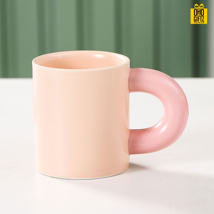 แก้วเซรามิกหูจับหนา สกรีนชื่อ สกรีนโลโก้ ทำเป็นของพรีเมี่ยมได้