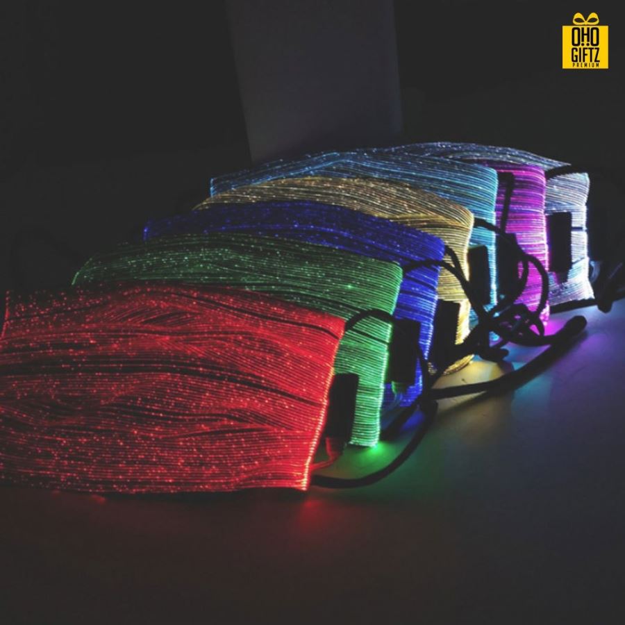 หน้ากากผ้า LED เปลี่ยนสีได้ แถมฟรีแผ่นกรอง 5 ชั้น